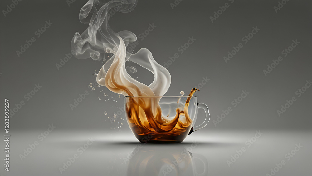 Poster elegant abstract smoke background with flowing mysterious swirls creating a dreamy and ethereal atmo