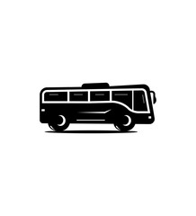 Black Silhouette Coach Bus Transportation Public Transit Vehicle Icon