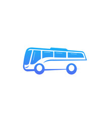 Blue Gradient Bus Logo Design, Transportation Icon, Travel Symbol