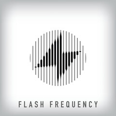 Electric frequency icon design in circle. Unique technology wave design. Simple business design.