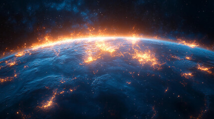 Obraz premium Satellite Orbiting Earth Stunning Space Exploration Modern Technology Digital Artwork High Definition Image Blue Planet Cosmic Background Detailed