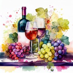 border frame of wine and wine glasses graphic resource