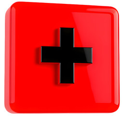 Obraz premium 빨간색 상자에 플러스표시(Mark a plus in the red box)