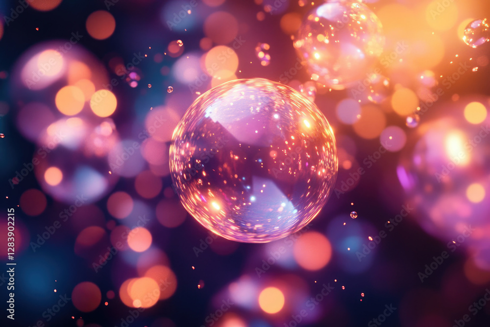 Poster abstract image of vibrant, glowing orbs and bokeh, evoking a sense of magical wonder and celebration