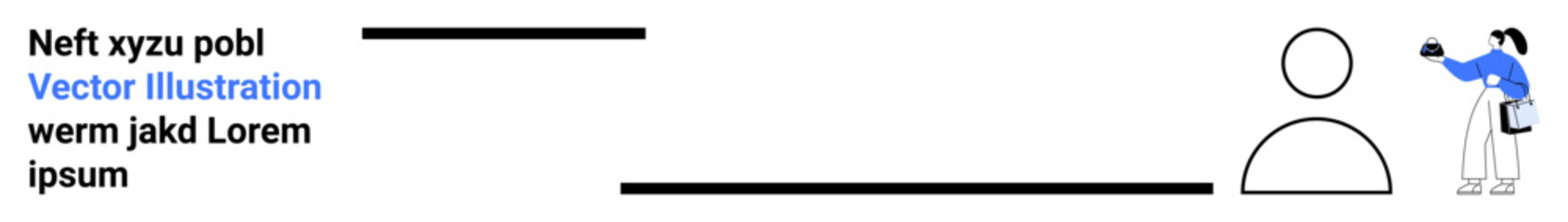 Minimalist design of person photographing outlined profile and text details. Ideal for technology, creativity, social media, marketing, education, personal branding, innovation. Clean flat landing