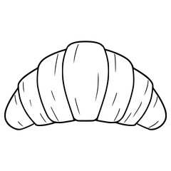 croissant illustration hand drawn outline vector