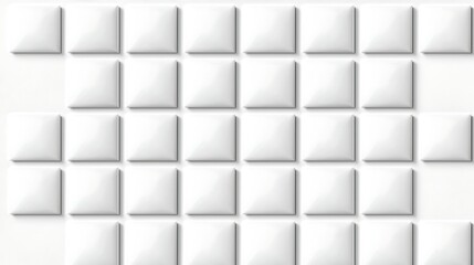 Fototapeta premium White Glossy Square Tiles Pattern for Modern Interior Design and Home Decoration with Stylish Texture
