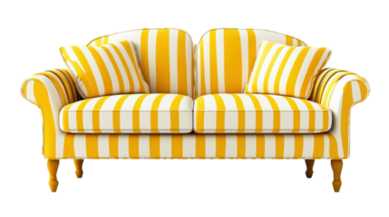 yellow sofa isolated on white