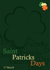 Saint Patrick's Day Banner, flyer, brochure, holiday invitation, corporate celebration. in green background. Vector illustration.