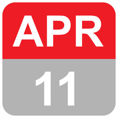 Colorful flat calender of the month of April -