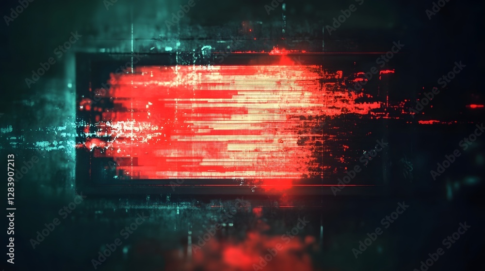 Poster Glitched and Distorted Digital Abstract Background with Vibrant Neon Lights Sparks and Chaotic Data Interference  Futuristic Experimental and Captivating Visual Effects