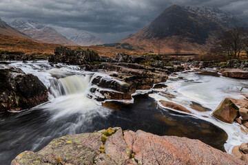waterfall in the mountains