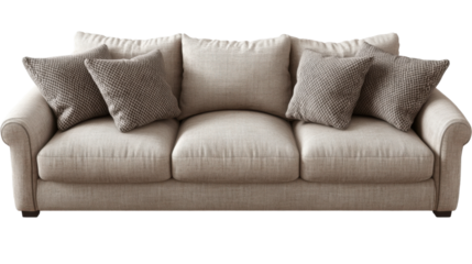 red sofa isolated on white