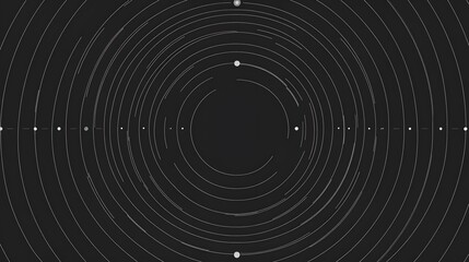 Abstract dark pattern with concentric circles, minimalistic design creating depth and intrigue, ideal for modern artwork or backgrounds.