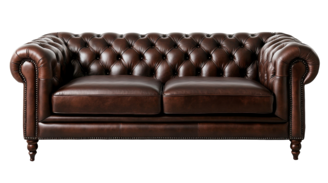 red sofa isolated on white