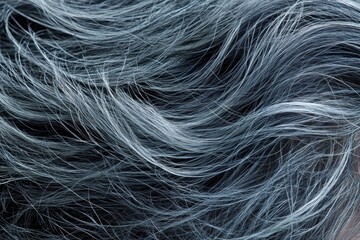 Obraz premium Close-up of soft, wavy gray hair with a natural sheen.