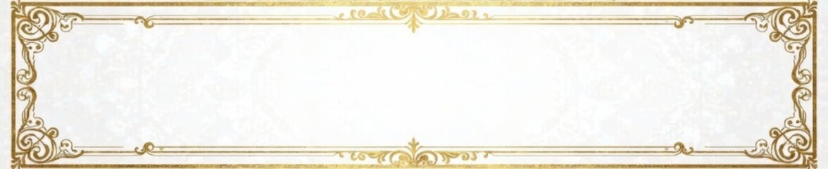 Ornate white and gold paper New Year's Eve party invitation with metallic accents and ornate border , party, new year