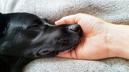 Close up of a dog paw resting on a human hand, friendship loyalty trust pet and owner bond