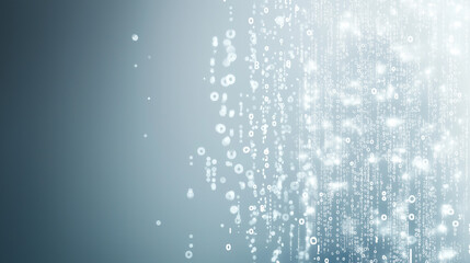 Digital Rain: An abstract, captivating visualization of digital data cascading like rain, conveying the intricate and dynamic essence of the digital world