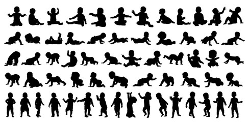 Baby Silhouette Set Collections Child Shadow Bundle