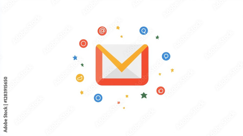 Aufkleber email icon with perfect color, easy to understand. simple line design, used in apps. vector image, e