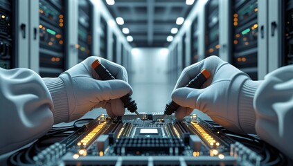 hand, manual equipment repair, electronic device, controller, repair, maintenance, illustration, server, computer, fix, science, technology, knowledge