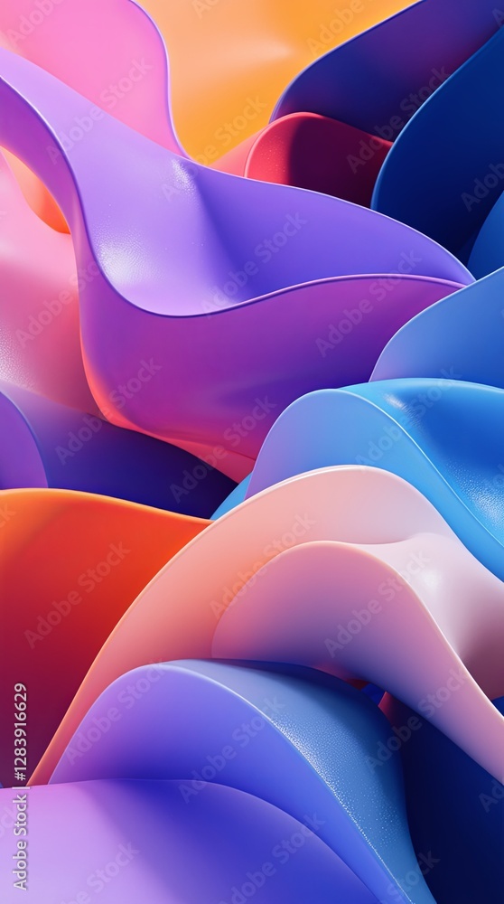 Aufkleber a colorful image of a wave with a blue and orange section