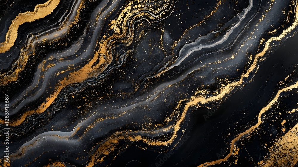 Poster luxurious abstract agate marble texture with golden glitter accents elegant sophisticated and visual