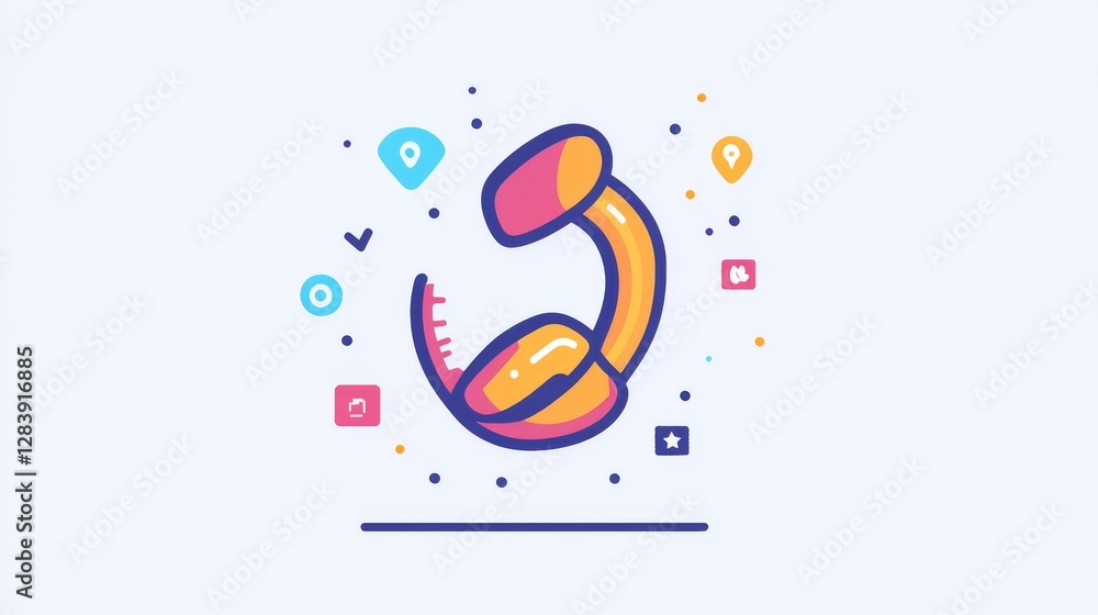 Aufkleber vector phone line icon with easy-to-change stroke. call symbol with a simple outline. thin-lined pic