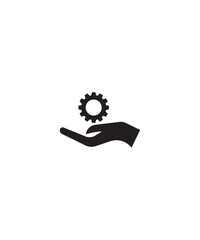 hand with gear icon, vector best flat icon.