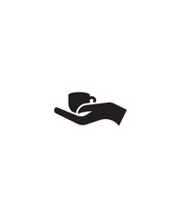 hand with cup icon, vector best flat icon.
