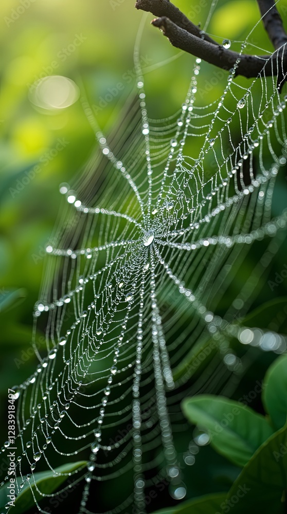 Poster A spider web is shown in the image