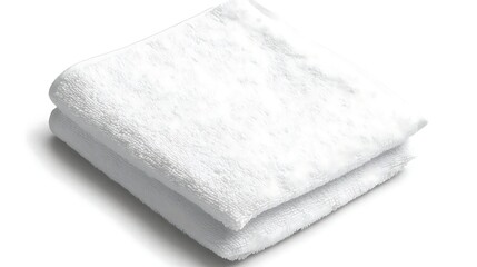 Soft Cotton Towel Folded on White Background for Spa, Bathroom, or Kitchen Use, Perfect for Daily Drying Needs