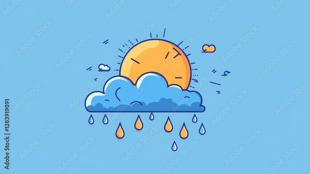 Aufkleber a blue weather icon illustrates the study of atmospheric conditions for accurate weather forecasting