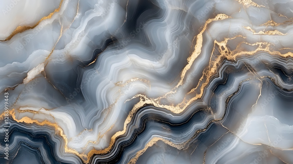 Aufkleber luxurious abstract marble texture with golden veins and elegant geological patterns stylish modern b