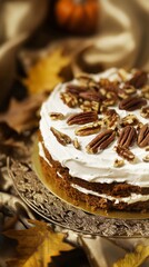 Autumnal Pecan Cake Delight: A Festive Fall Dessert