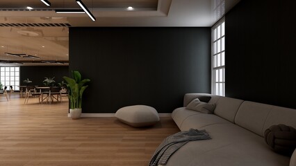 minimalist restaurant or coffee shop logo mockup 3d render