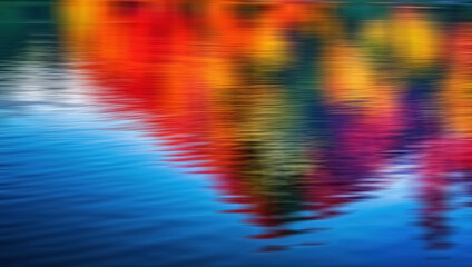 Colorful abstract reflection in lake water