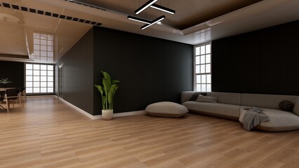 minimalist restaurant or coffee shop logo mockup 3d render