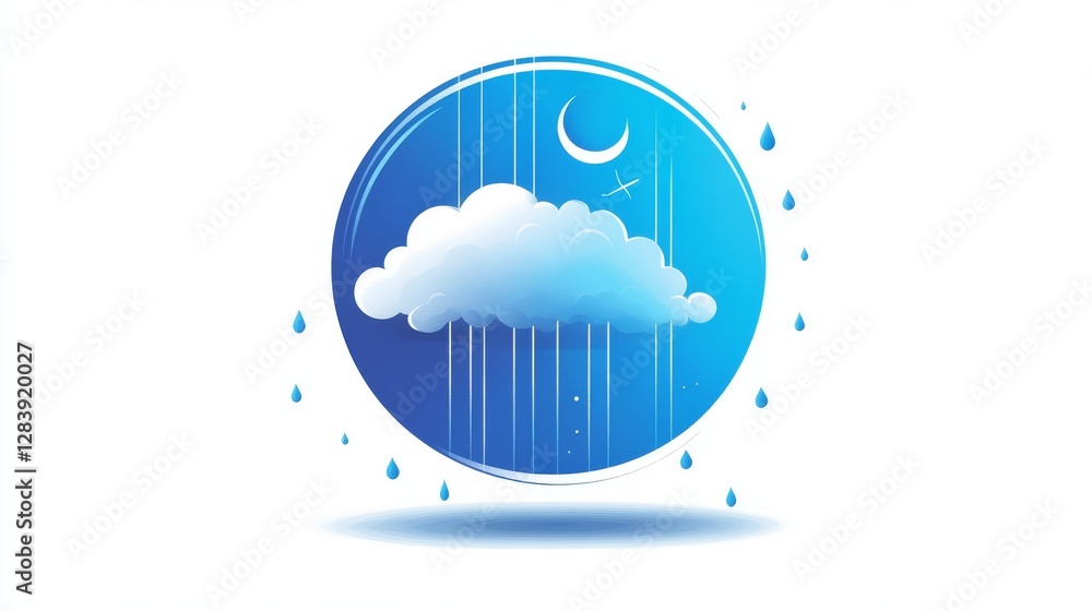 Aufkleber a blue weather icon illustrates the study of atmospheric conditions for accurate weather forecasting