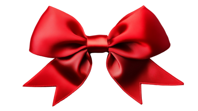 Red Bow PNG isolated transparent white background cut out clipping path, social media, ads, label, banner, poster, download - Elegant Red Ribbon Bow