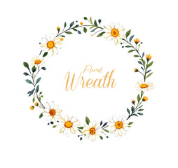 Fototapeta premium Watercolor Floral Wreath, Wreath Clipart Watercolor