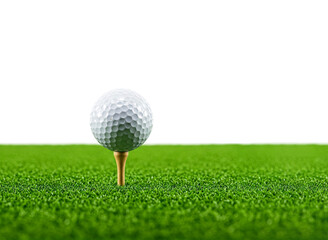 Close-up of Golf Ball on Lush Green Grass,Golf Ball on Tee Ready for Perfect Swing