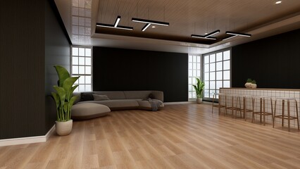 minimalist restaurant or coffee shop logo mockup 3d render