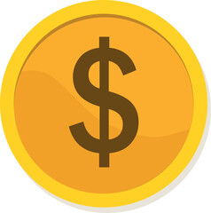 Obraz premium Dollar Coin Illustration to describe earnings, interest, or income