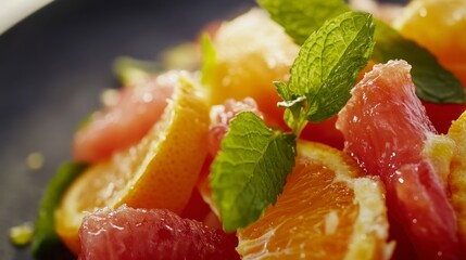 A Vibrant Citrus Salad with Refreshing Mint