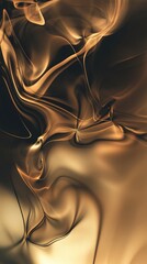 Stunning Gold Liquid Abstract Art Design - A Visual Feast of Golden Fluid Motion