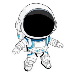 Obraz premium Cartoon Character of an Astronaut in a Space Suit