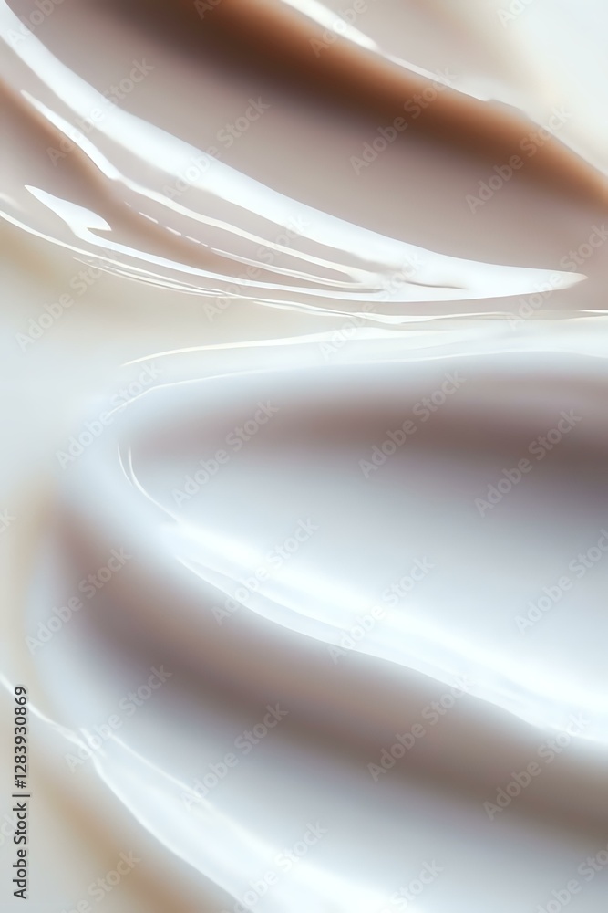 Poster smooth flowing curves in white and beige create an elegant abstract background with soft gradient tr