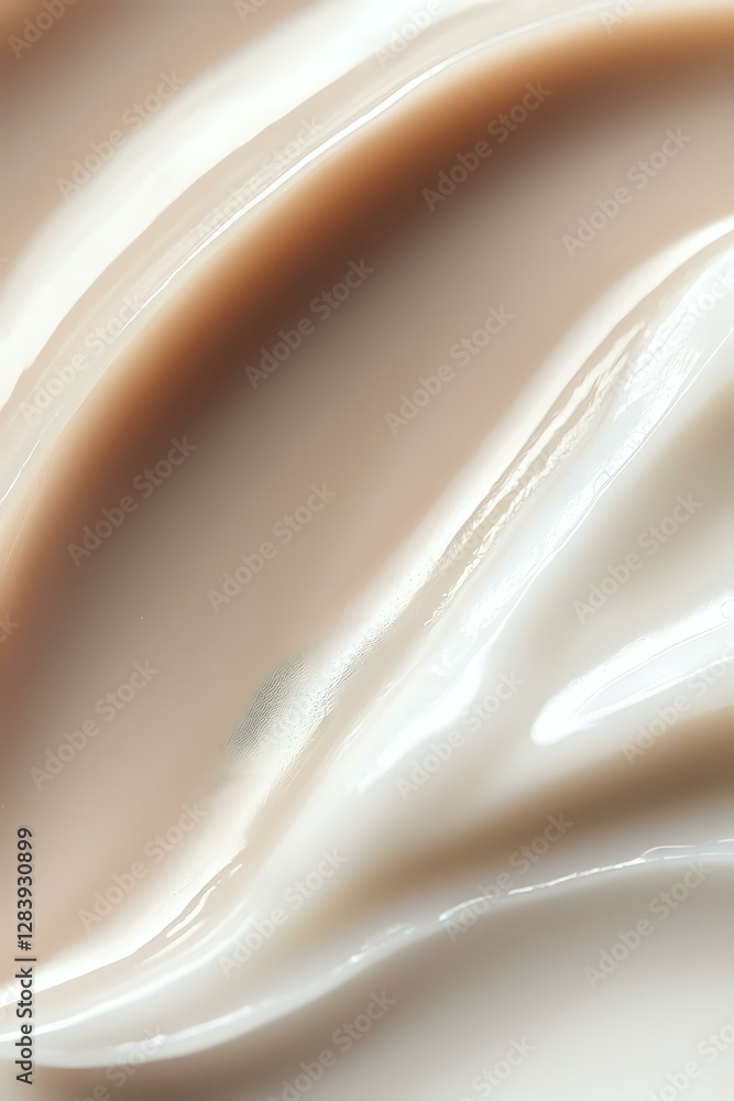Poster smooth flowing waves in cream and brown tones create elegant abstract background with silky texture 